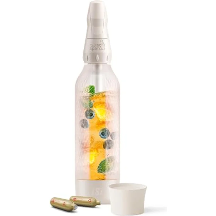 iSi Twist'n Sparkle Virtuoso Wassersprudler 0.95L – Soda Maker für Sprudelwasser, Säfte & Cocktails mit rutschfester Silikon Hülle – platzsparendes Design, Made in Austria – Bild 1