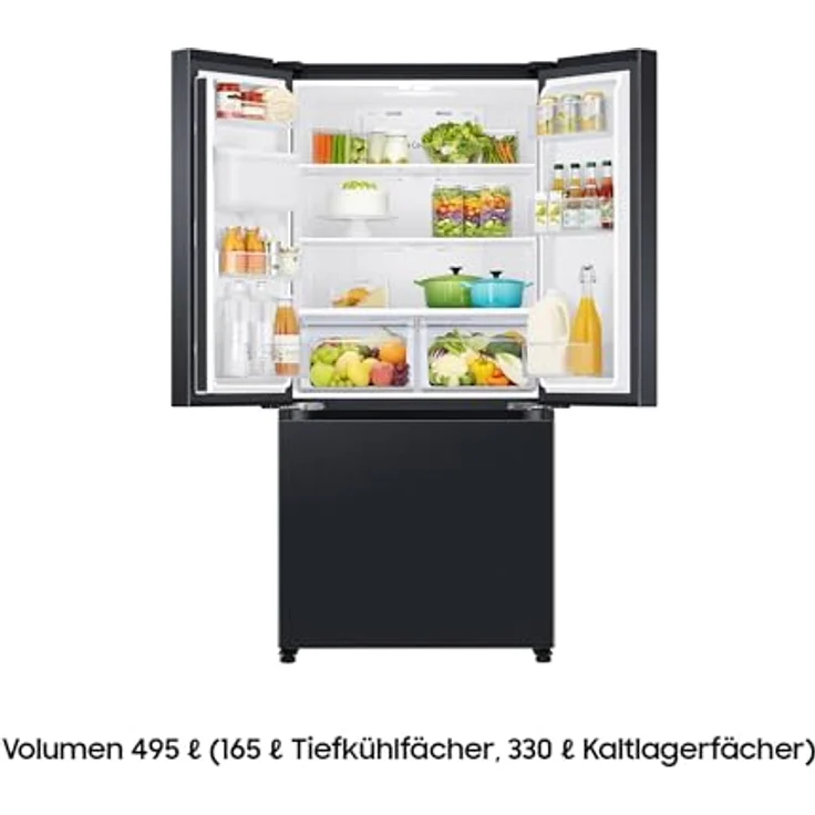 Samsung French-Door-Kühlschrank RF50C530EB1/EF, 178 cm, 495 l, WiFi & SmartThings AI Energy Mode, Twin Cooling+, Auto Ice Maker, No Frost+, Premium Black Steel – Bild 3