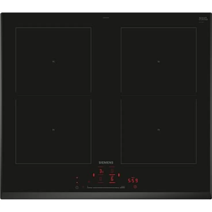 SIEMENS ED651HQB1E, iQ500, Smartes Induktionskochfeld 60 cm, autark, touchSlider, Intelligente Dunstabzugsautomatik, powerBoost, Favoriten-Taste, Kombi-Induktion, Schwarz