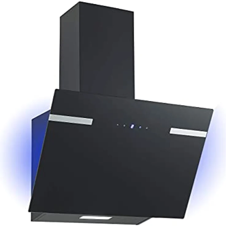 Respekta Dunstabzugshaube kopffrei / Dunstabzugshaube schräg 60 cm / Metallgehäuse mit Glasschirm in Schwarz / Abluft - und Umluftfunktion / CH69060SA+ / A+ / 43–63 dB – Bild 5