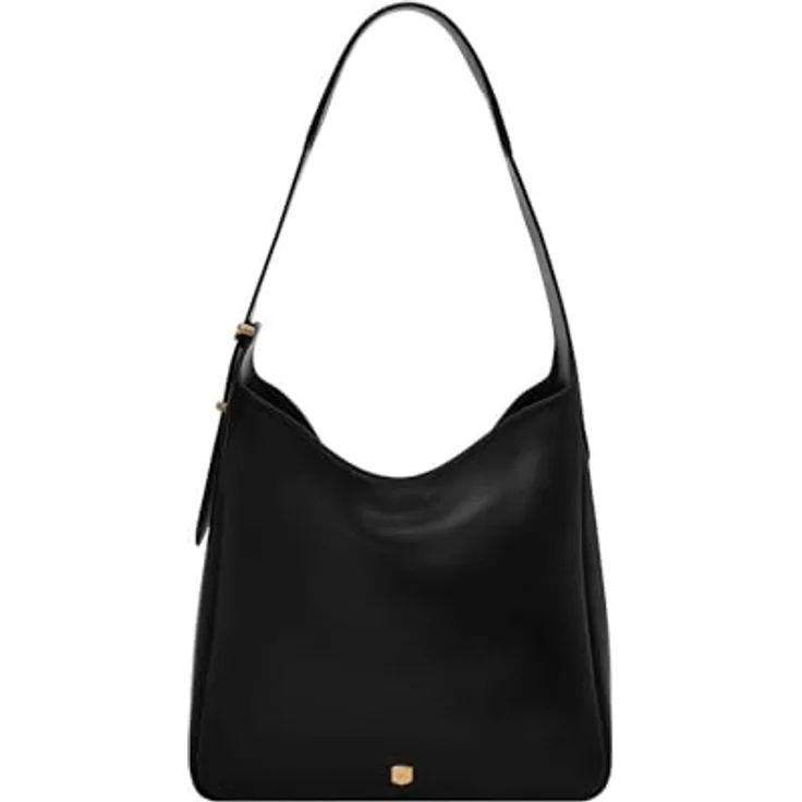 Fossil Dillon Schultertasche Leder 30 cm, Damenhandtasche in Schwarz mit Magnetverschluss und organisiertem Innenleben