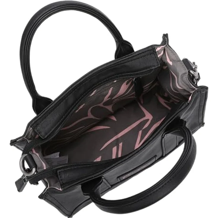 Fritzi aus Preußen Square Handtasche, 26 cm, Schwarz, praktische Größe mit ausreichend Stauraum für Wertsachen – Bild 3