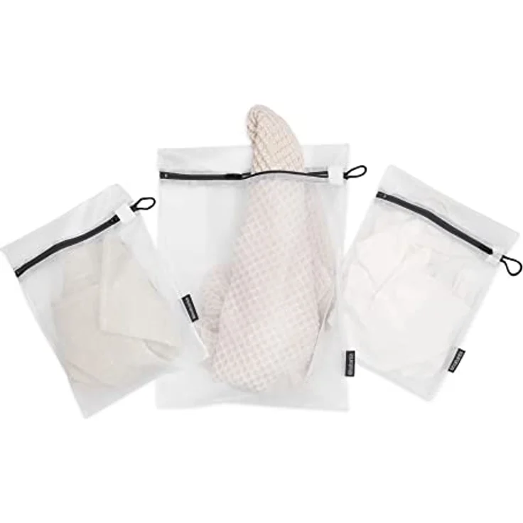Brabantia - Wäschebeutel - Schützende Mesh-Wäschesäcke - für Ihre Feinwäsche - Einfach zu Bedienen - Spezieller Pull-Tab-Deckel - Wäschezubehör - 3er-Set in 2 Größen - White - 33 x 25 cm / 45 x 33 cm – Bild 4