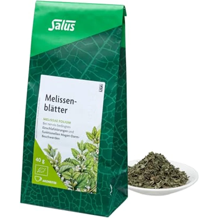 Salus Melissenblätter Arzneitee, Bio Tee gegen nervös bedingte Einschlafstörungen und Magen-Darm-Beschwerden, 40 g – Bild 1
