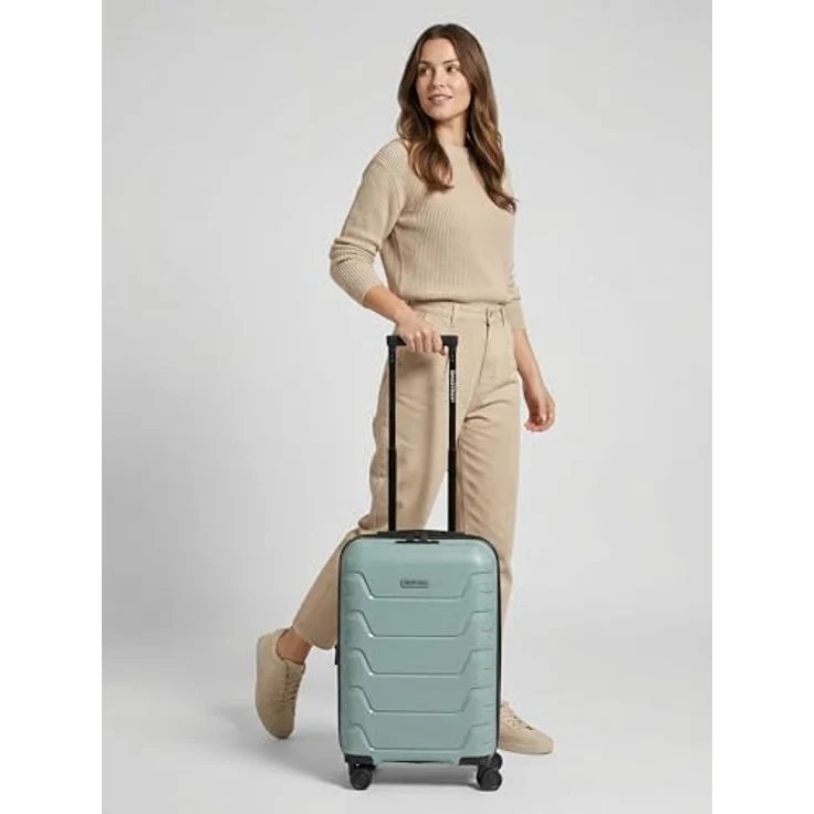 Smartbox Kabinenkoffer Erweiterbar 37x23x55 cm, 42–48L Hartschalen Trolley aus Polypropylen, 4 Doppelrollen, TSA Schloss, Carry On Bordgepäck (Edition 01) – Bild 4