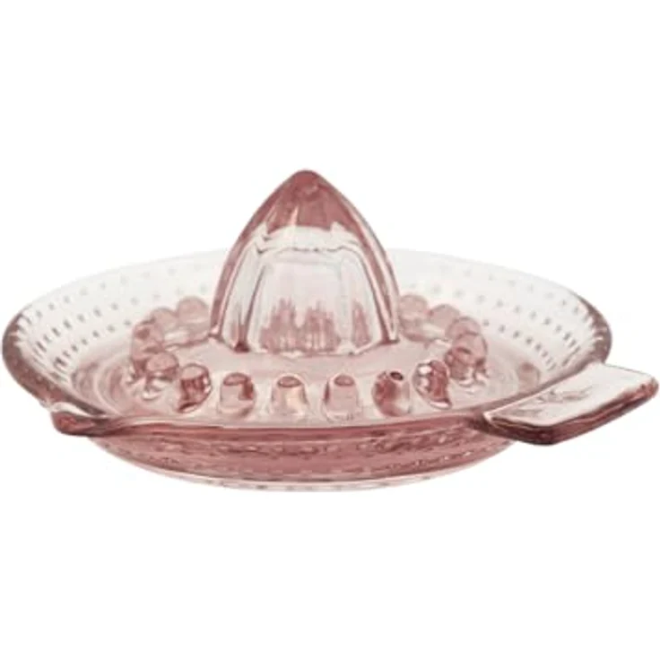 GreenGate Alice Zitronenpresse, Glas, 16 cm Durchmesser, pale pink, mit strukturierter Pressfläche und Ausgusslippe – Bild 1