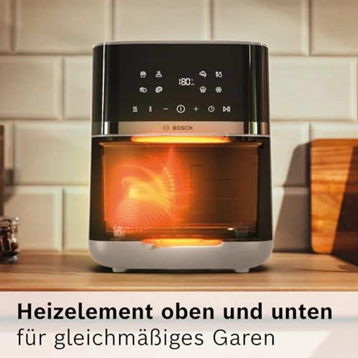 BOSCH Heißluftfritteuse Air Fryer Serie 4 MAF462C0, 6,1l, 2050 W, 7 Programme, Creme, mit Auftaufunktion, spülmaschinengeeignet – Bild 6