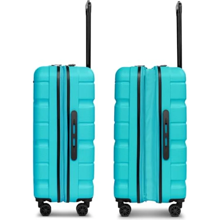 Franky Munich 4.0 Koffer groß | Hartschalen Trolley ausgestattet mit 4 Rollen, arretierbarer Griff, Dehnfalte, Kreuzpackgurt und TSA-Zahlenschloss | 44.5 cm x 28 cm x 66 cm – Bild 4