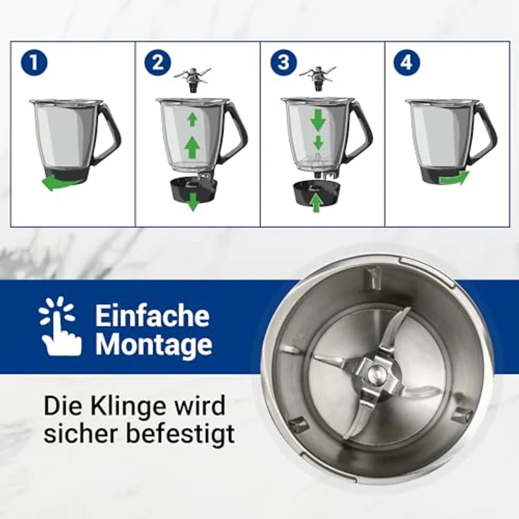 VIOKS Messer Ersatz für Vorwerk Thermomix TM5 Messer TM 5 Küchenmaschine Mixmesser Ultrascharf aus Edelstahl - Ersatzteile für Küchenmaschine Thermomix – Bild 5