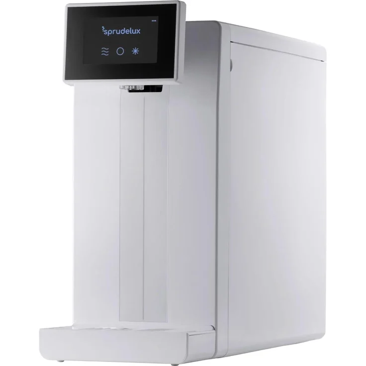 SPRUDELUX POWER SODA FT-Line 3, Auftisch-Wassersprudler in Weiß mit 10 kg CO₂-Flasche und integrierter Umkehrosmose