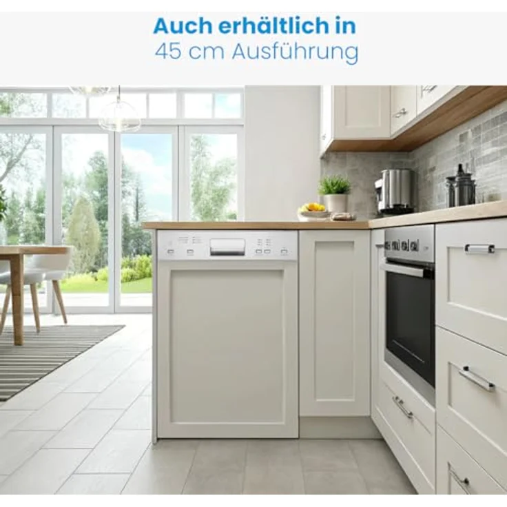 Bomann GSPE 7423 TI, teilintegrierter Geschirrspüler 60cm mit 6 Programmen, sehr leise, automatische Türöffnung, Aquastop, 14 Maßgedecke, Edelstahl-Innenbehälter – Bild 7