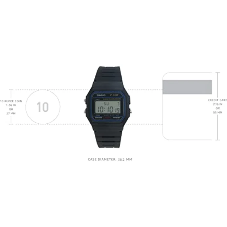 Casio Orologio da Polso Sportiva mit Display, Zeitmesser, Gürtel aus Kunstharz, Farbe Nero – Bild 3