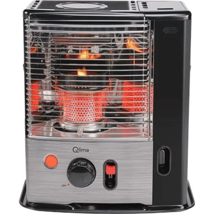 Qlima R7327SC-2, Petroleumofen mit CO2-Wächter und 2,7 kW Leistung, kein Netzanschluss notwendig