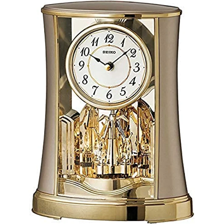 Seiko Tischuhr QXN227G, elegante Quarzuhr mit Drehpendel für Wohnzimmer, Esszimmer, Arbeitszimmer und Büro – Bild 1
