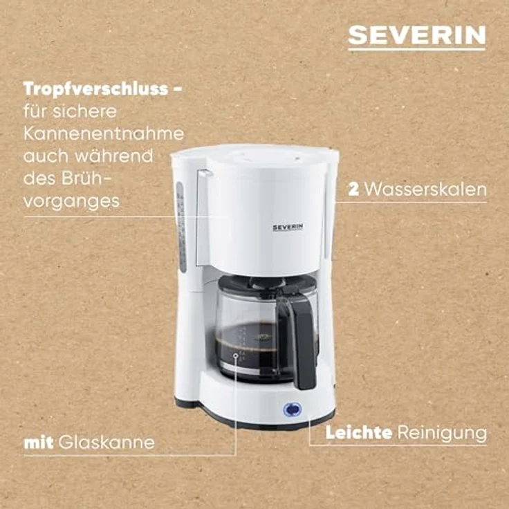 SEVERIN 4816-000 KA 4816 Filterkaffeemaschine Type, 1000, Kunststoff, 1.25 liters, weiß – Bild 4