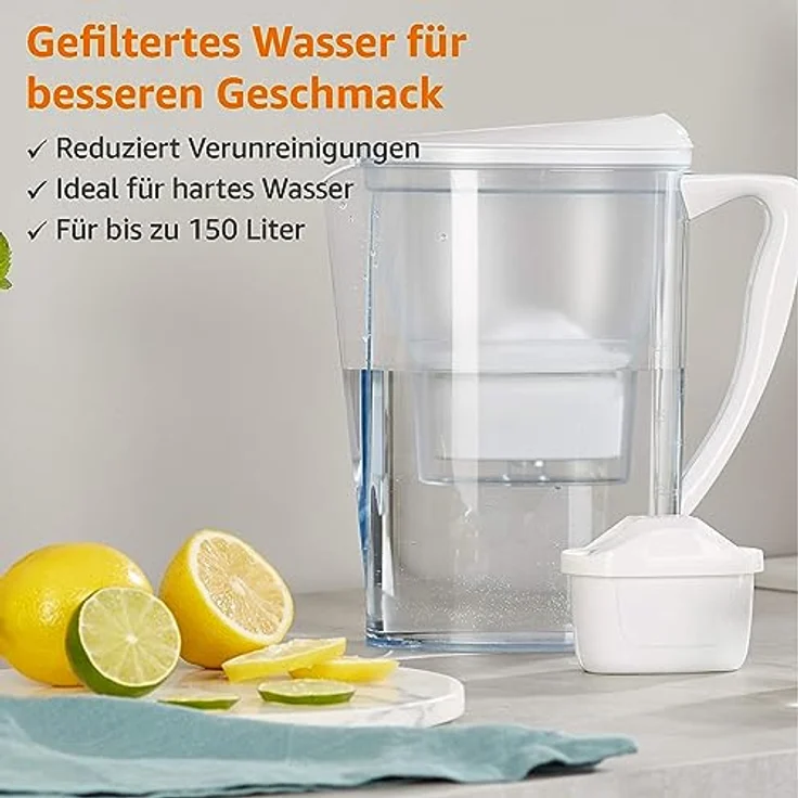 Amazon Basics Wasserfilterkartuschen 6 Stück Passend Alle -- Systeme inkl. - Effektive Reduktion von Chlor, Kalk und Verunreinigungen – Bild 6