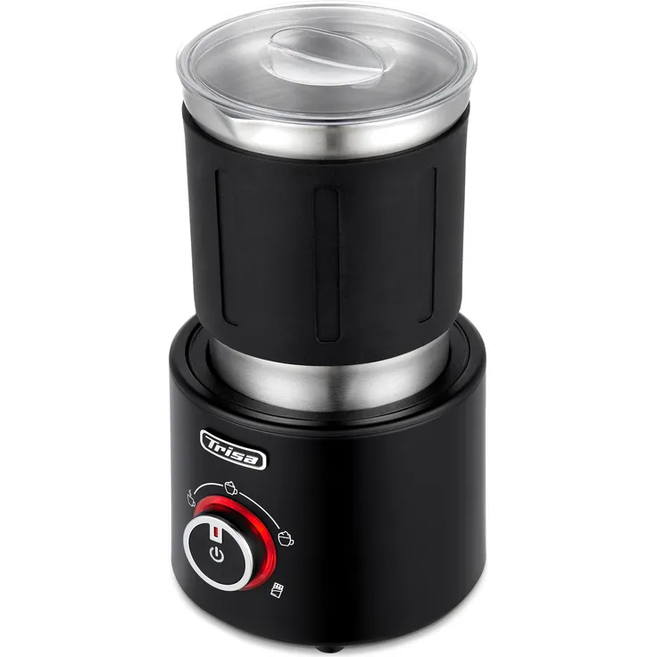 Trisa Milchaufschäumer Milky Air Pro, 600 Watt leistungsstark, kompakte Bauweise für Kaffee und heisse Schokolade