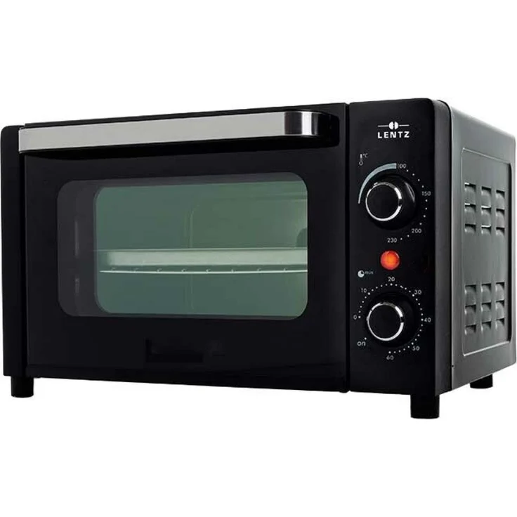 Lentz Minibackofen 12 L in Schwarz 1050W bis zu 230°C mit 3 Heizstufen und Timer