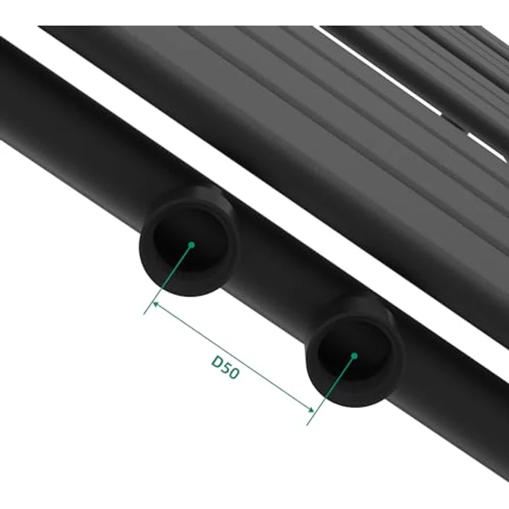 Neu.Haus Handtuchheizkörper Voss, Schwarz 120x50cm, 615 W Heizleistung, platzsparendes Design, Lamellen, einfache Wandmontage – Bild 6