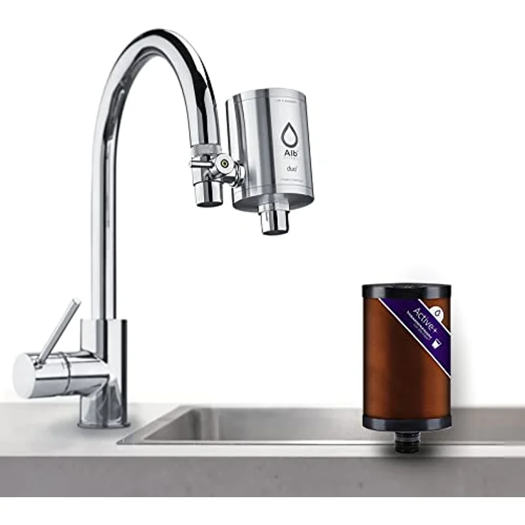 Blaufaktor Alb Filter Duo Active Plus+, Trinkwasserfilter für Wasserhahn mit umschaltbarem Filtermodus, Edelstahl Natur – Bild 7
