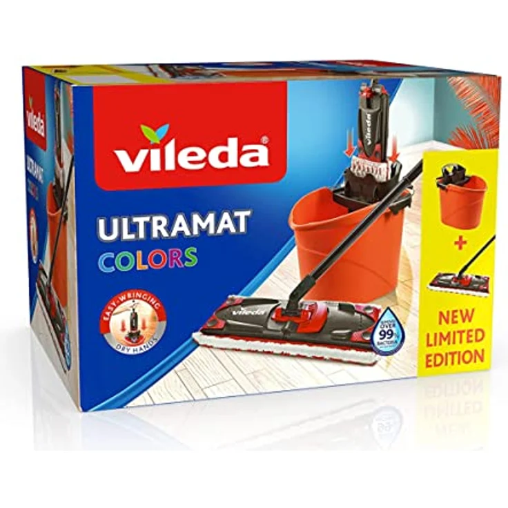 Vileda Coral Vileda Ultramat 2in1 Komplett Set Bodenwischer und Eimer mit PowerPresse 1400 g – Bild 2