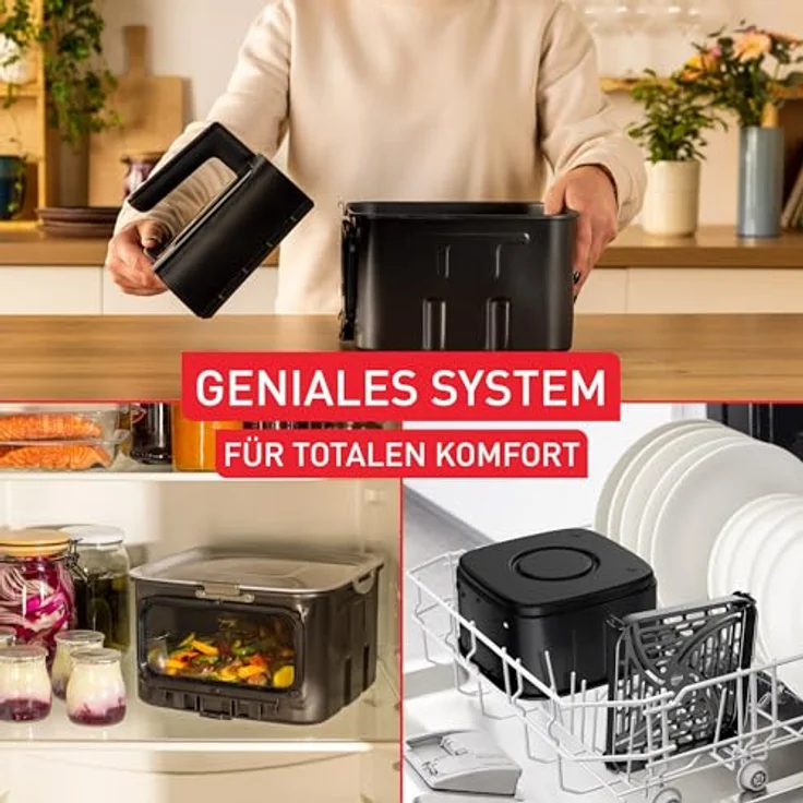 Tefal Heißluftfritteuse Easy Fry Smart & Silence XXL, 1800 W, 7L, 55 Programme, abnehmbares Frontelement, Sichtfenster, temperaturregulierbar 40°C - 220°C – Bild 6