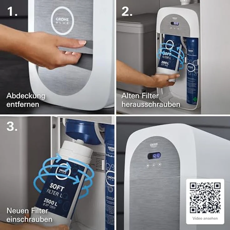 Grohe Blue Filter L-Size, Wasserfilter mit 2500 Liter Kapazität und 5 Reinigungsstufen, Blau – Bild 7