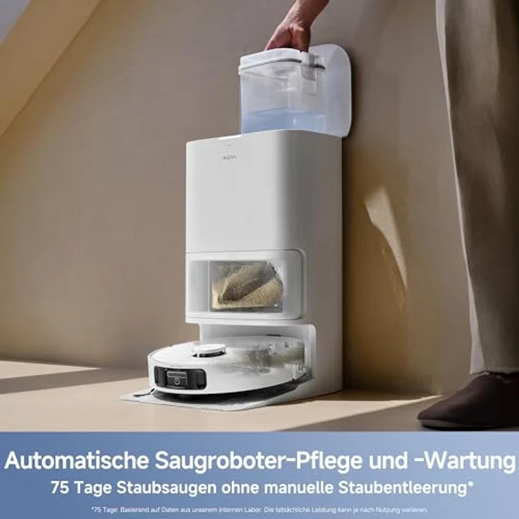 Mova E40 Ultra Nass-Trocken-Saugroboter, 600 W, 75 Tage autonom, 19.000 Pa Saugkraft, Teppicherkennung, inkl. Beutel – Bild 6