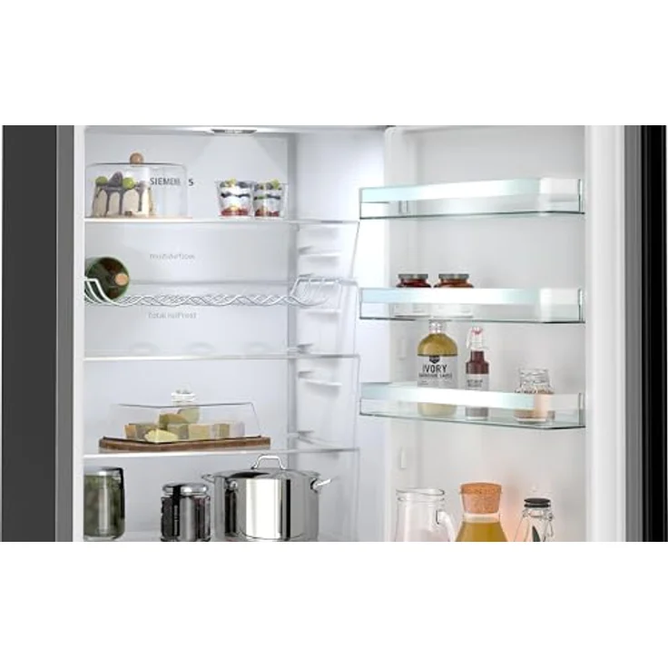 Siemens KG39N2XAG iQ300 Stand-Kühl-Gefrierkombination, NoFrost, gebürsteter schwarzer Stahl, 260 l Kühlraum, 103 l Gefrierraum, hyperFresh 0°C Technologie, Energieeffizienzklasse A – Bild 4