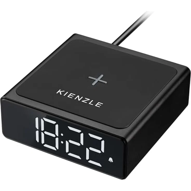 Kienzle Digitaler Wecker mit kabelloser Ladestation, 2 Weckzeiten, Schlummerfunktion, Quick Charge, Helligkeitsregelung – Bild 2
