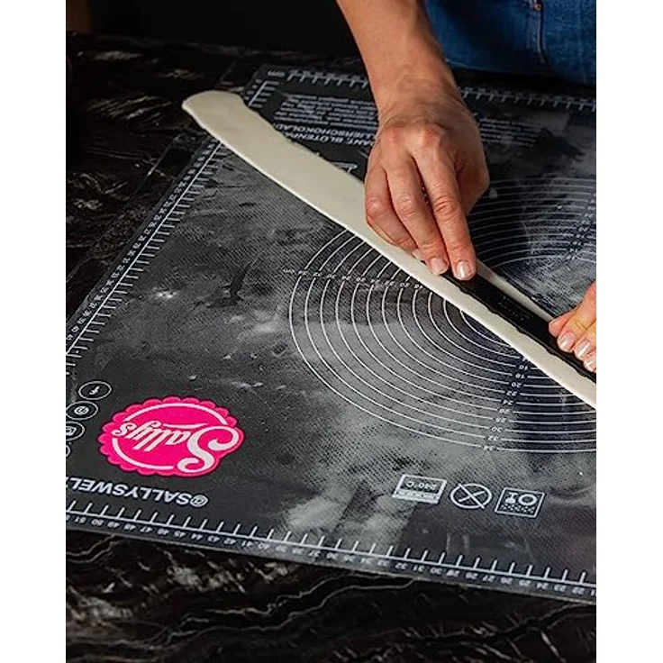 Sallys Silikon Backmatte/Gewebematte - Silikon - groß (60x60) BPA frei - Antihaftbeschichtung, präzise Messungen, leicht zu reinigen, Platzsparend, umweltfreundlich – Bild 3