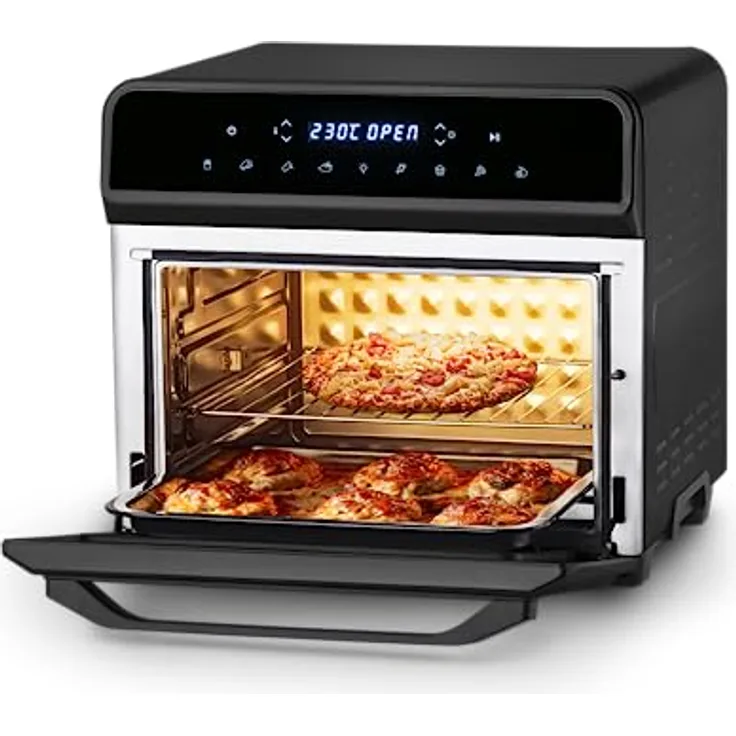 Ufesa Magnum Airfryer Airfryer Luftfritteuse, 23 l, energiesparend, 8 Programme, Rostisserie, 1800 W, digitale Steuerung, Temperatur 230 °C, 6 Zubehörteile enthalten, Metallkörper