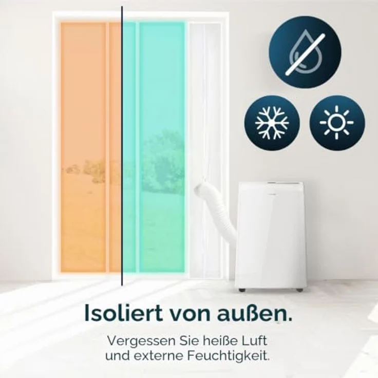 Cecotec Fensterabdichtung 230x35 cm für Klimaanlagen-Abluftschlauch, 100% Polyester mit Reißverschluss und Klebeband zur perfekten Abdichtung – Bild 4
