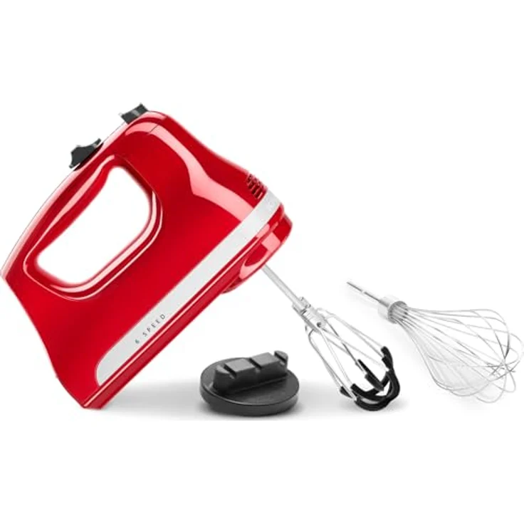 KitchenAid 5KHM6118EER Handmixer mit Flexi-Rührern, neues Modell 2022, 85 Watt, 6 Geschwindigkeiten, empire rot – Bild 6