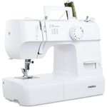 Medion® Freiarm-Nähmaschine MD 11179, 12 Stichmuster, 4 Schritte Knopfloch, 12 Programme, Vertikales Spulsystem, LED Nählicht, Integrierter Fadenschneider, Weiß