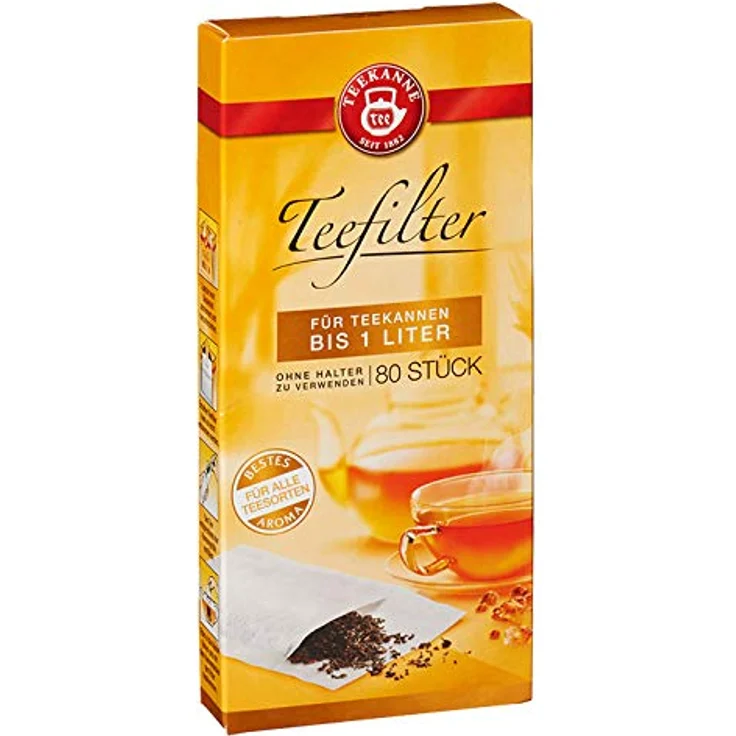 TEEKANNE Papierfilter Teefilter, Papier - 80er-Pack, geschmacksneutral, sauerstoffgebleicht, kompostierbar, weiß – Bild 2