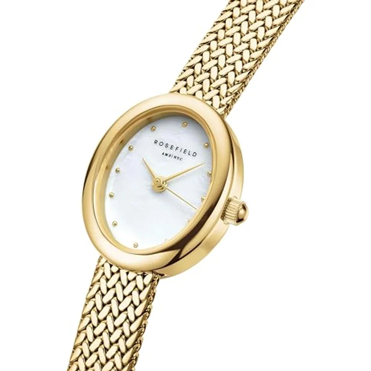Rosefield Mini Oval Gold, Damen-Armbanduhr, wasserdicht bis 3 ATM, elegantes Design – Bild 3