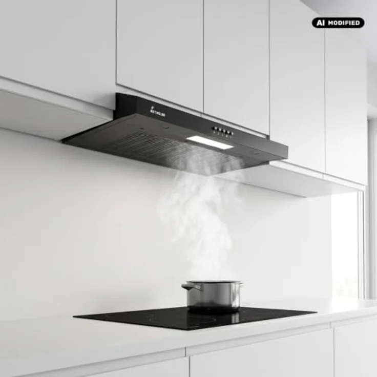 KKT KOLBE UBH200S Unterbau-Dunstabzugshaube, 60 cm, schwarz, 3 Leistungsstufen, LED-Beleuchtung, Druckknopf-Bedienung – Bild 3
