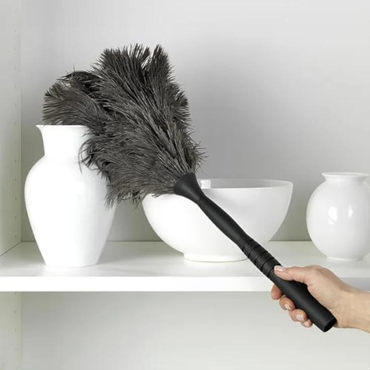 Maximex Straußenfeder Staubwedel mit Knickgelenk und Teleskopstiel, 56-122 cm, für empfindliche Oberflächen – Bild 7