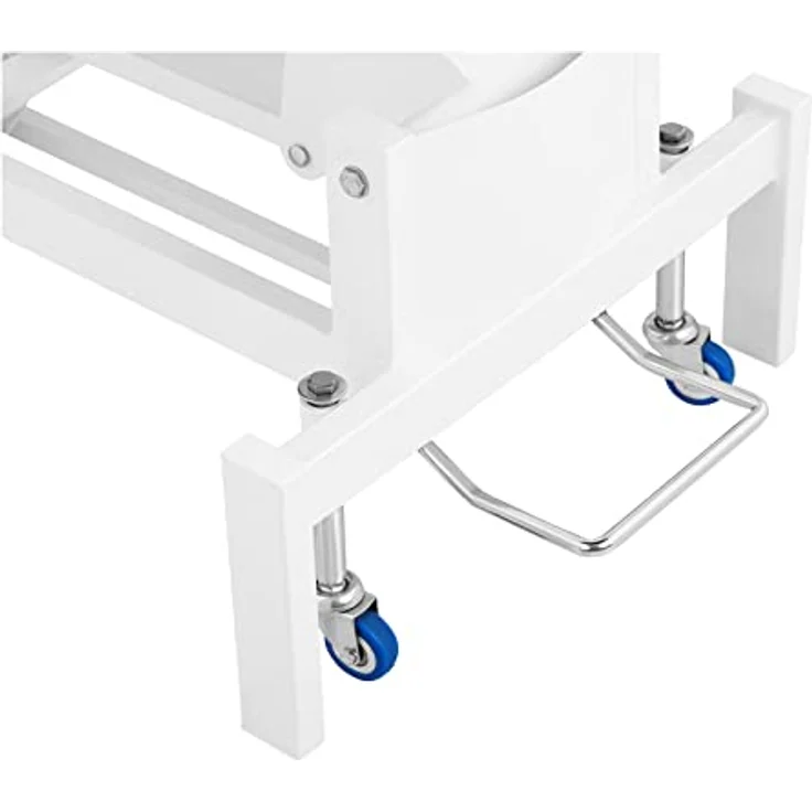 Physa Massageliege elektrisch Massagebank Therapieliege 200 kg Weiß Fußpedal Räder, Höhenverstellbar und mobil – Bild 5