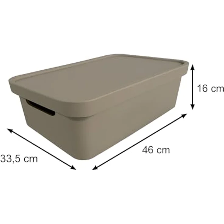 Plastard Aufbewahrungsboxen 19 L, 4er-Set, beige, BPA-frei, stapelbar mit Deckel, robuste Ordnungsbox für Küche, Bad, Büro, Kinderzimmer – Bild 2