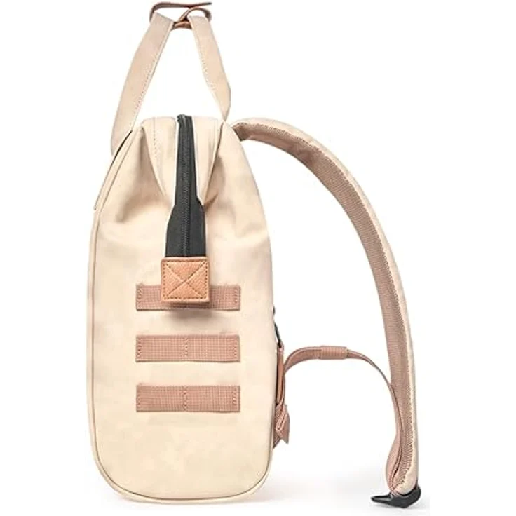 CABAIA Tagesrucksack Adventurer S Nubuck (3-tlg), Cityrucksack aus hochwertigem Kunstleder, vegan - 12 Liter Volumen, wasserabweisend, Laptopfach bis 10,5", in Lederoptik, schwarz – Bild 7