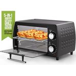 Stillstern Minibackofen (10L) Deutsche Version mit Airfryer-Einsatz, Backblech, Ofenhandschuhe, 120 Min. Timer, 800W - Ideal für Camping, Weiß