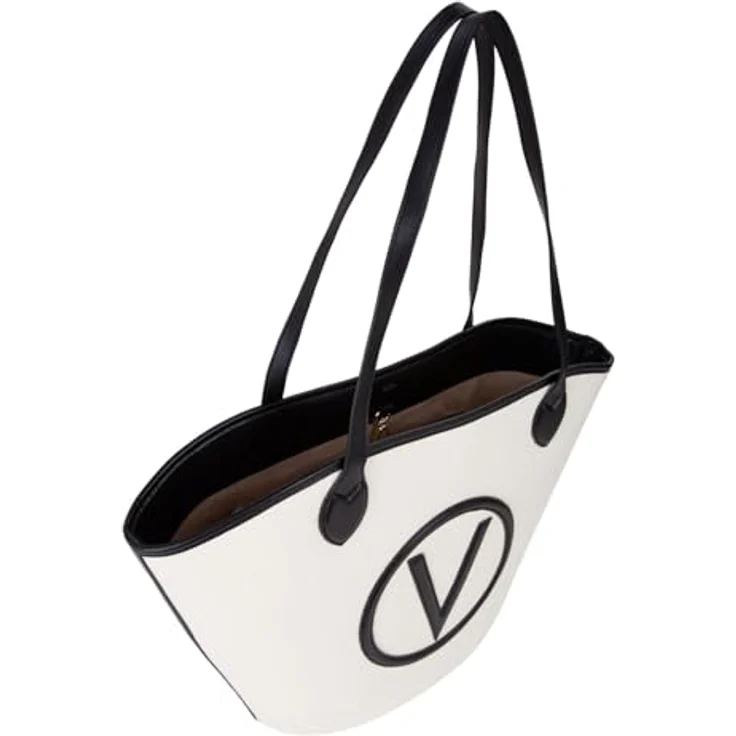 Valentino Covent Shopper Tasche, 32 cm, 100% Baumwolle, schwarz – Bild 3