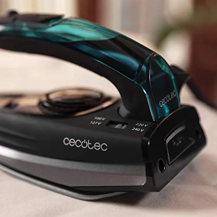 Cecotec Dampfbügeleisen GoForce 8000 Folding Titanium für Reisen,1200 W, Filter-System, 53 g/min Dampfausstoß,15 g/min durchgängige Dämpfung, 60 ml Wassertank, Titan-Slide-Sohle, Schwarz-Türkis (Fast&Furious 4000) – Bild 4