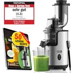 LEBENLANG Entsafter Slow Juicer Edelstahl - Gemüse und Obst & BPA-Frei l Selleriesaft Saft Karotten Vegan l Juicers Fruchtsaft Presse Saftpresse elektrisch Machine Fruchtpresse Keramik Green press - Preisvergleich