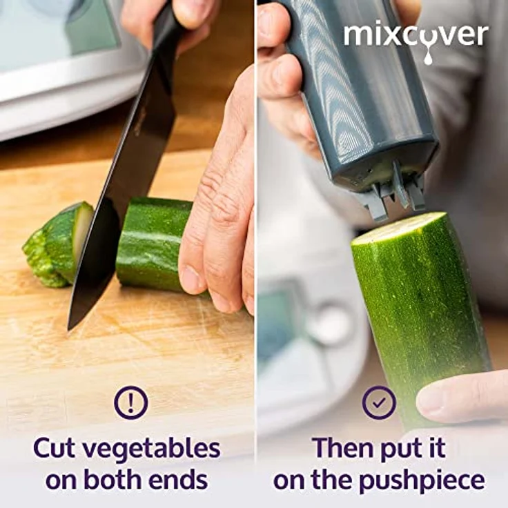 mixcover verbesserter Spiralschneider Gemüsenudeln herstellen mit Ebook Rezeptheft kompatibel mit Vorwerk Thermomix TM6 oder Vorwerk Thermomix TM5 Gemüsepasta Gemüsehobel GemüseStyler – Bild 2