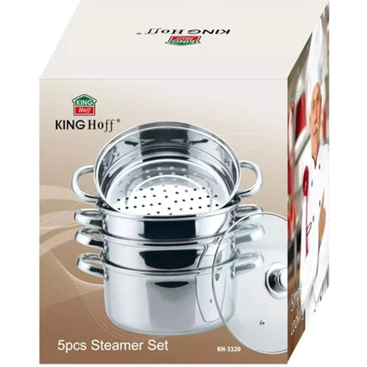 KING HOFF Mantowarka Dampfkocher aus Edelstahl, Silber, 5 Teile – Bild 3