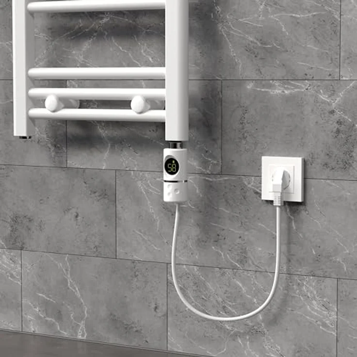 LuxeBath Heizstab 600W Weiß, mit Thermostat und LCD Bildschirm Temperaturregler, korrosionsbeständig, schnelle Aufheizzeit – Bild 8