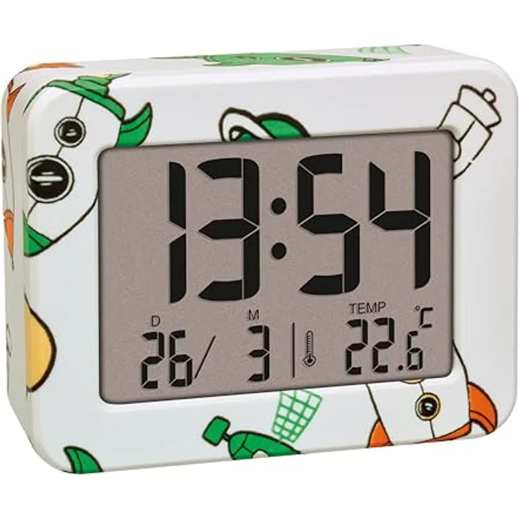 TFA Dostmann Kinder Wecker digital Rocket, 60.2044.42, Weckalarm mit Temperatursensor, für Kinderzimmer, Quarzuhr, laut, klein – Bild 1